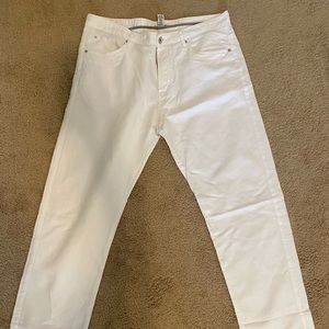Men’s white Calvin Klein linen pants